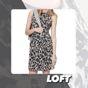 EUC Loft Animal Print Sheath Dress